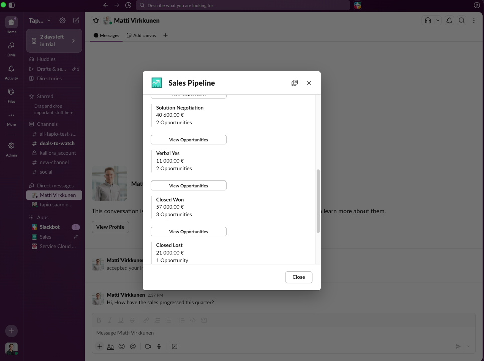 Sales Cloud for Slack